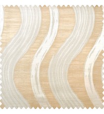 Beige and light brown color complete texture finished vertical wave bold stripes with horizontal lines polyester main curtain 